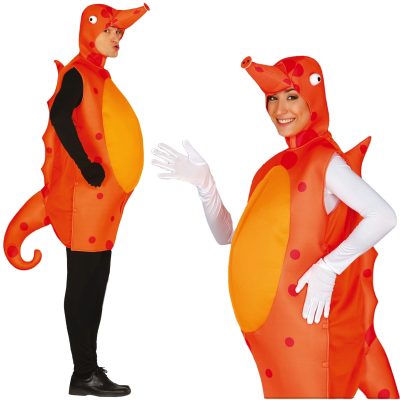 Zeepaardje carnaval kostuum voor volwassenen - verkleedpak - dierenpak - oranje