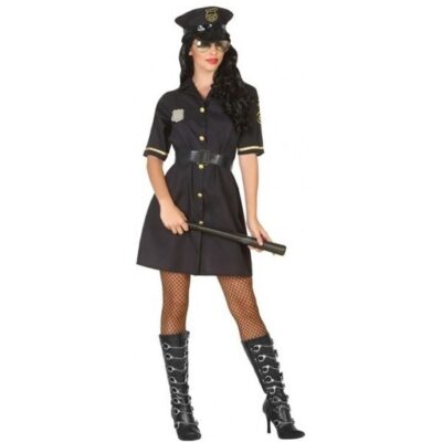 Donkerblauw politie verkleed jurkje voor dames
